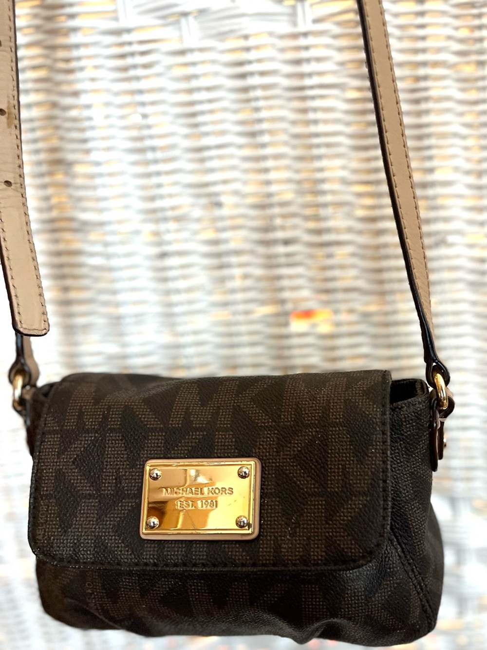 Michael Kors Signature Crossbody Brown MK Logo Bag